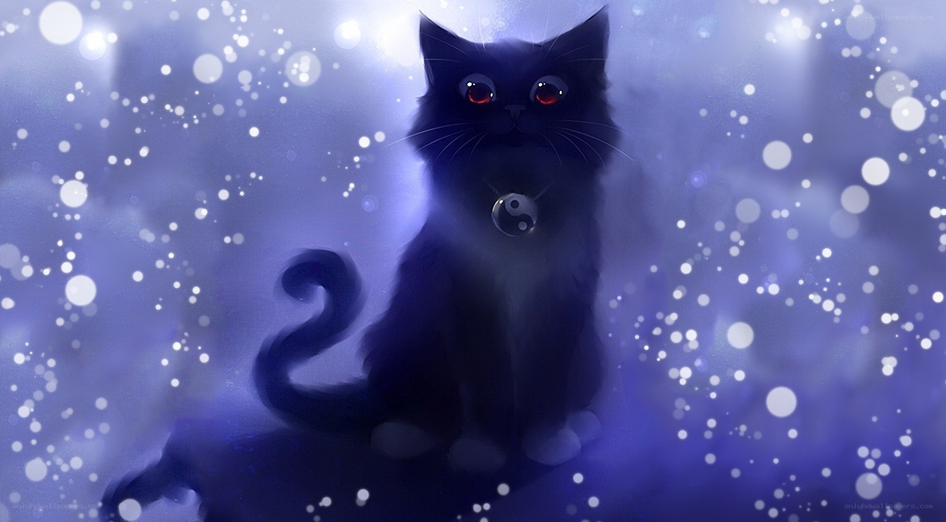 black cat with red eyes