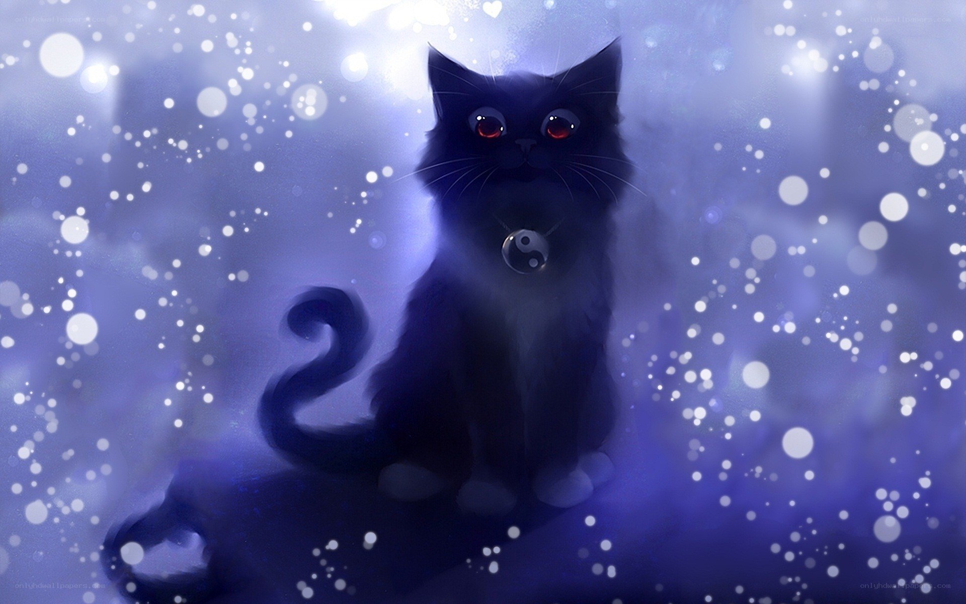 black cat with red eyes