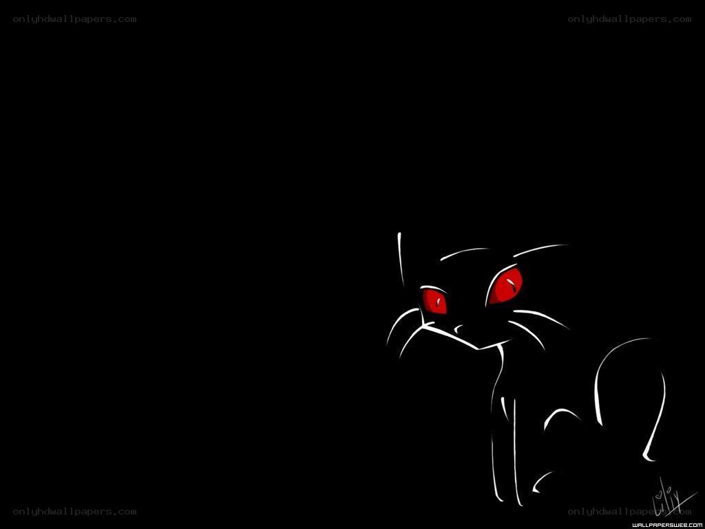 black cat with red eyes