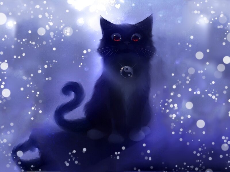 Black Cat with Red Eyes — Purple