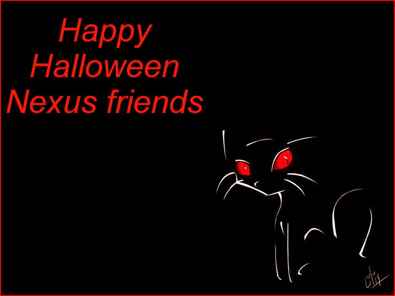 Black Cat with Red Eyes — Spooky