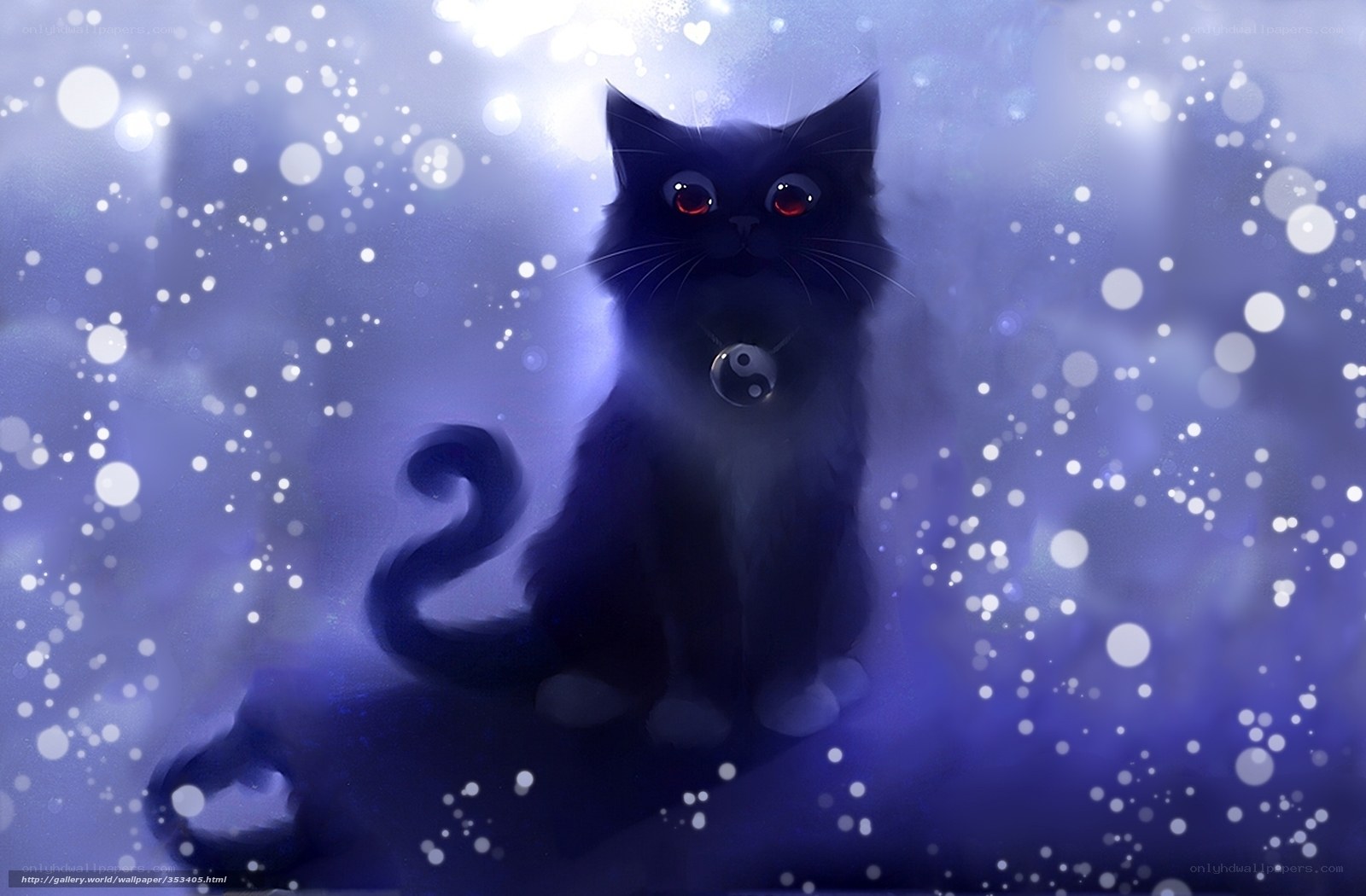 Black cat with red eyes