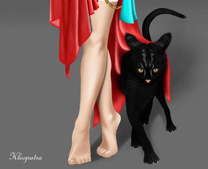 Black Cat with Woman