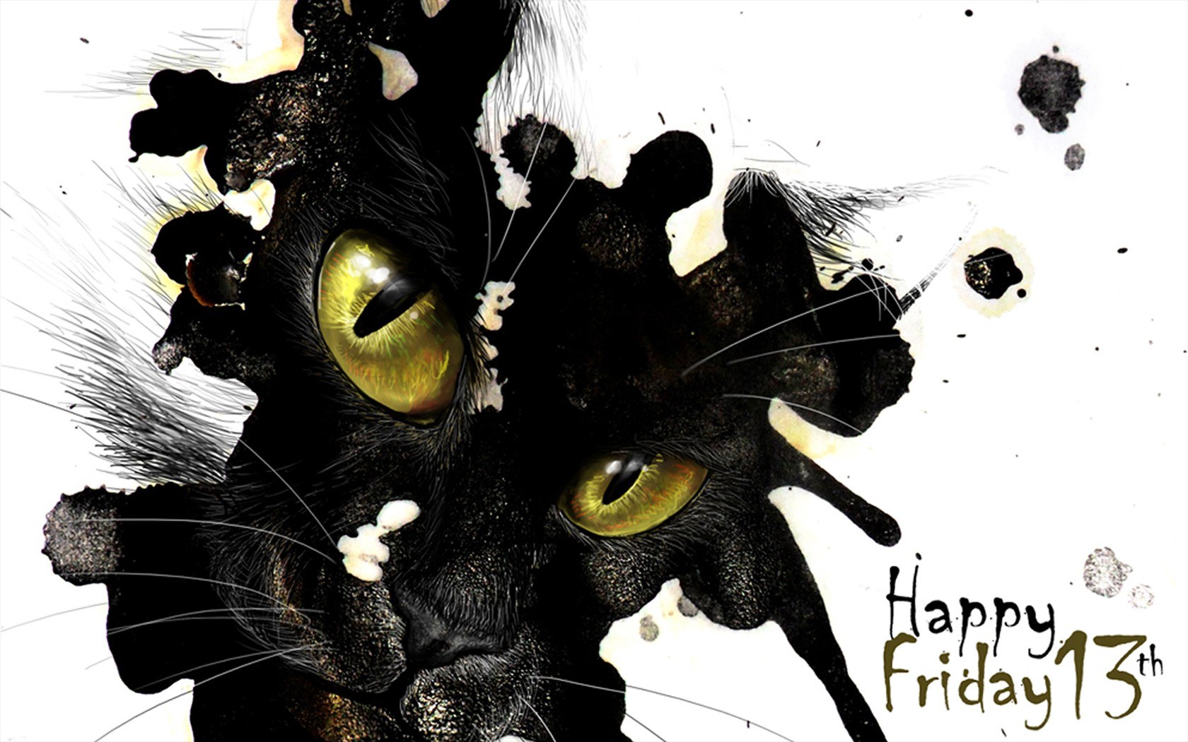 black cat with yellow eyes