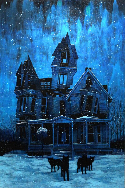 Black Cats in Snow — Blue