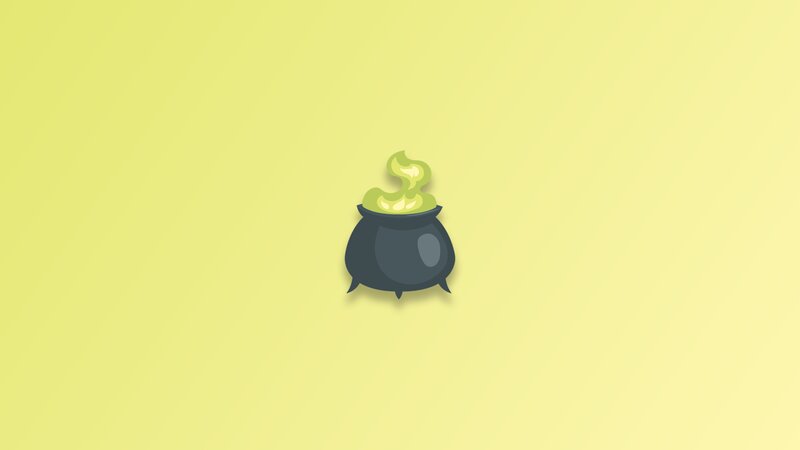 Black Cauldron with Green Liquid