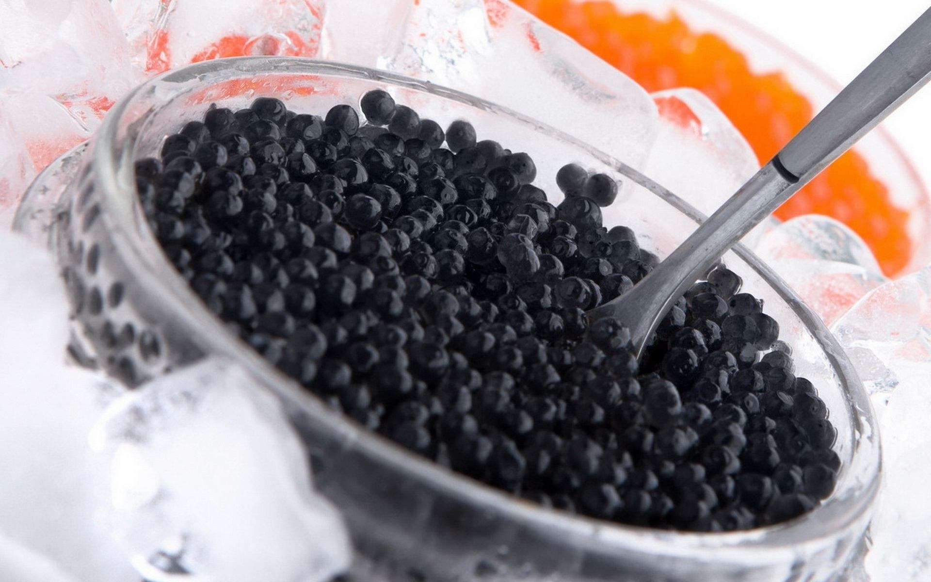 Black caviar on ice