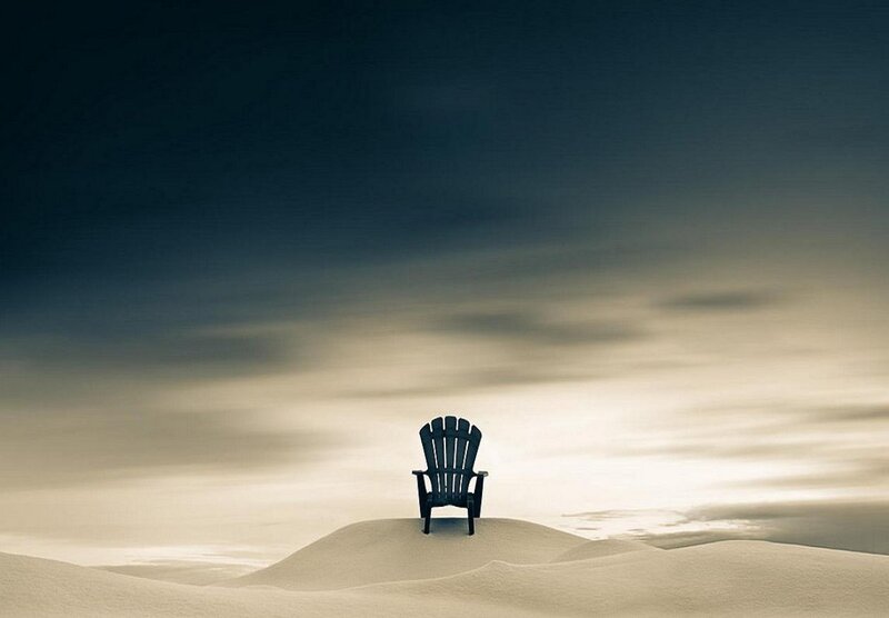 Black Chair on Sand Dune