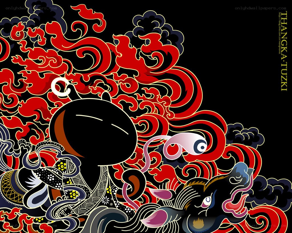 black character with red clouds
