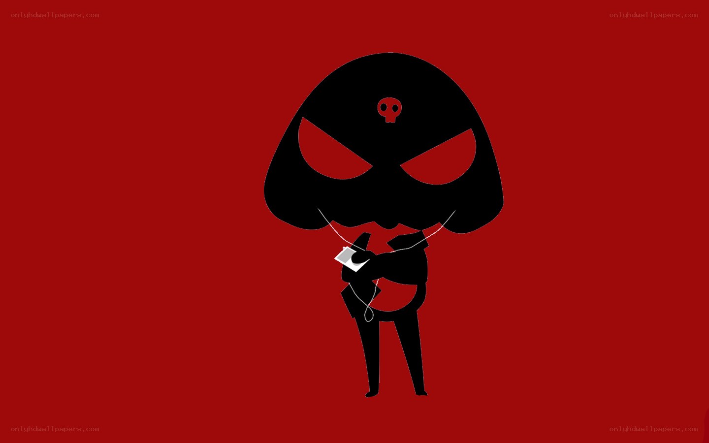 black character with skull emblem