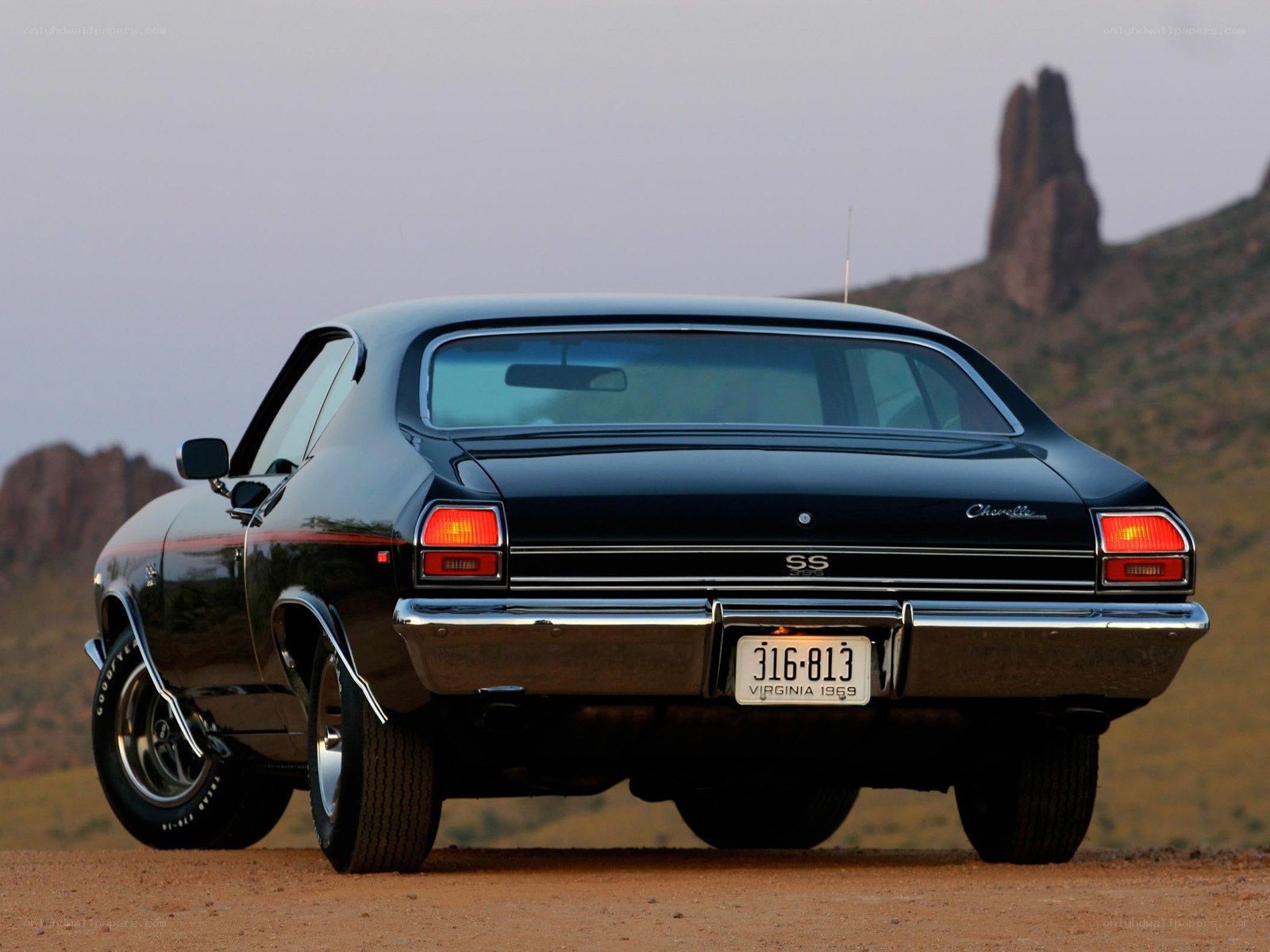 Black Chevelle SS in desert