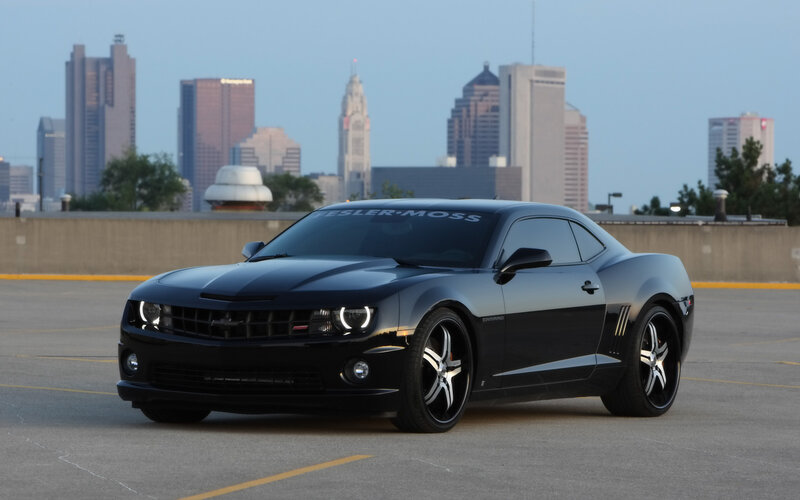 Black Chevrolet Camaro — Calm, Sunset