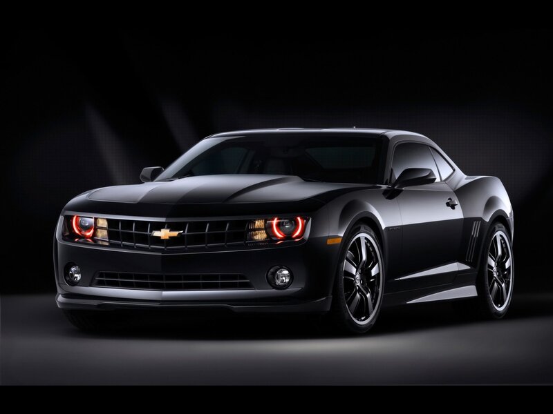 Black Chevrolet Camaro — Car, Headlights