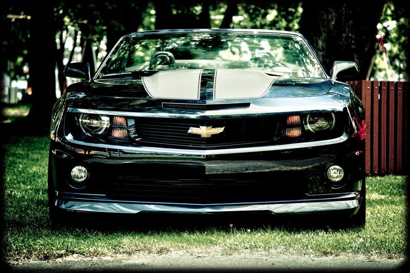 black chevrolet camaro convertible