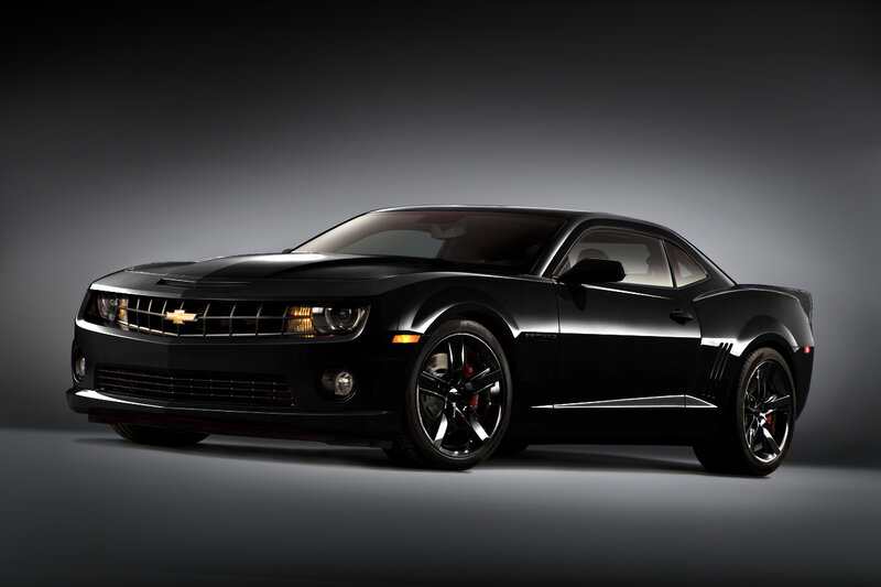black chevrolet camaro coupe