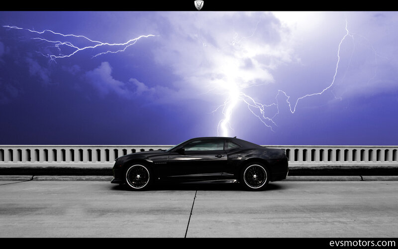Black Chevrolet Camaro — Dramatic, Night
