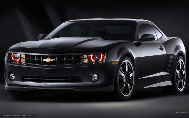 Black Chevrolet Camaro — Dramatic, Photograph, Car, Headlights, Wheels