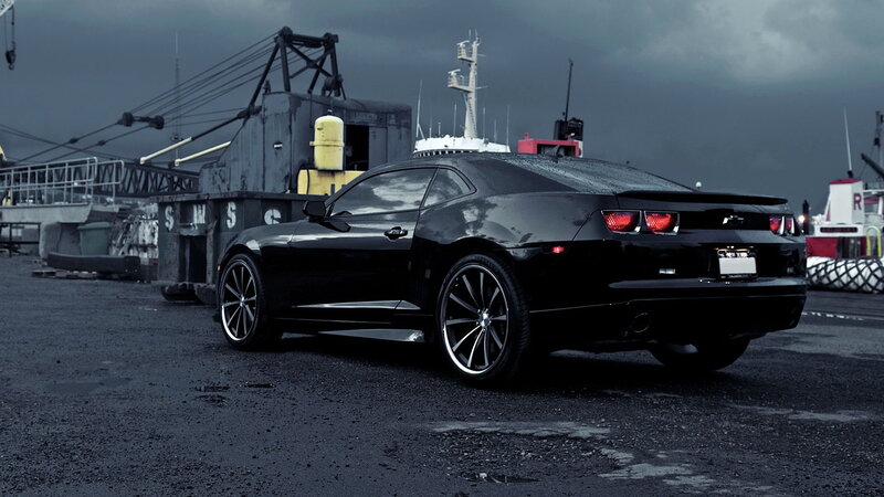 Black Chevrolet Camaro — Dramatic, Photograph, Ship