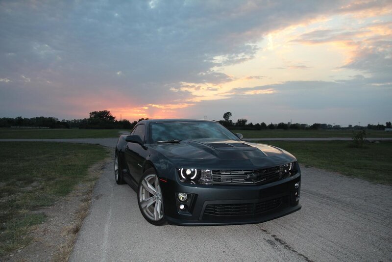 Black Chevrolet Camaro — Dramatic, Sunset, Photograph