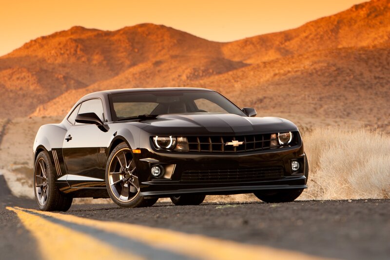 Black Chevrolet Camaro — Dramatic, Sunset