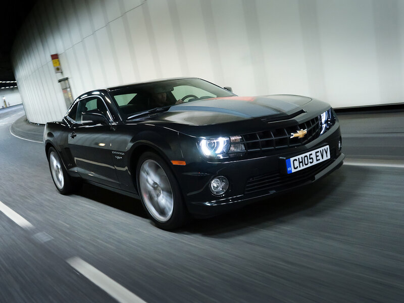 Black Chevrolet Camaro — Dynamic, Night, Photograph