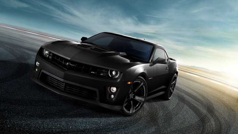 Black Chevrolet Camaro — Dynamic, Sunset
