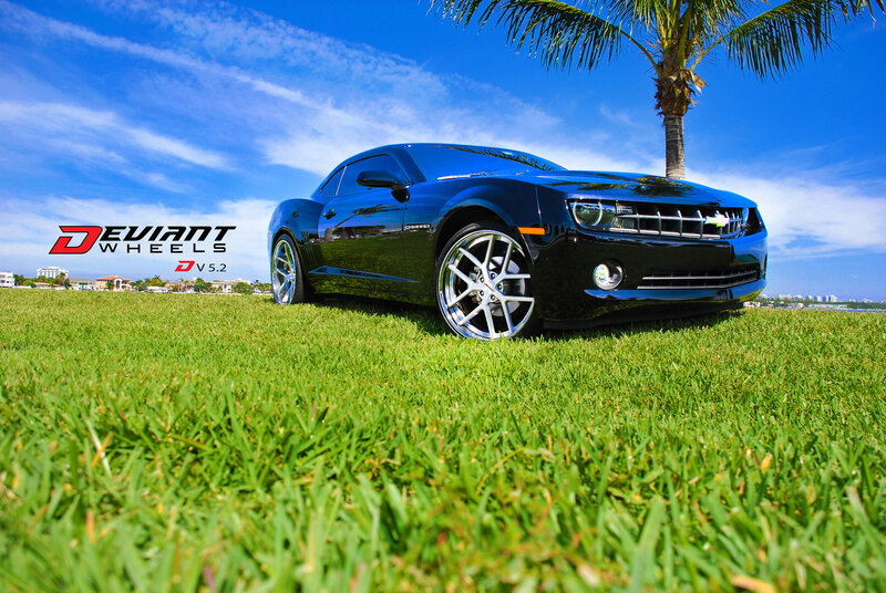 Black Chevrolet Camaro — Green