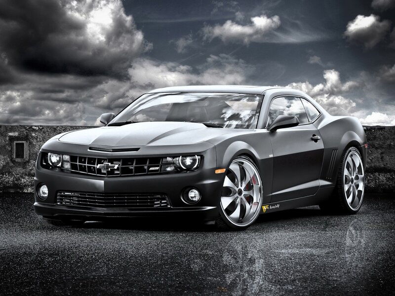 Black Chevrolet Camaro on asphalt