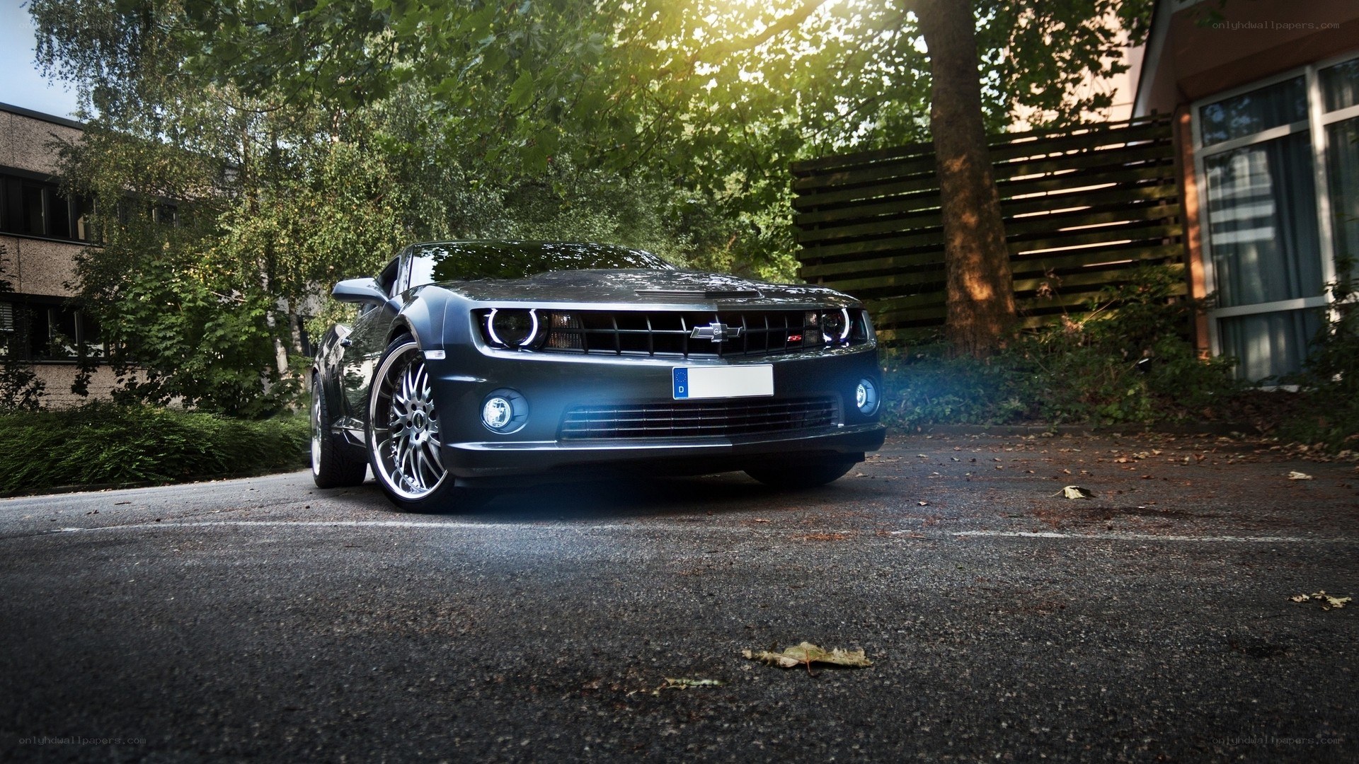 Black Chevrolet Camaro parked