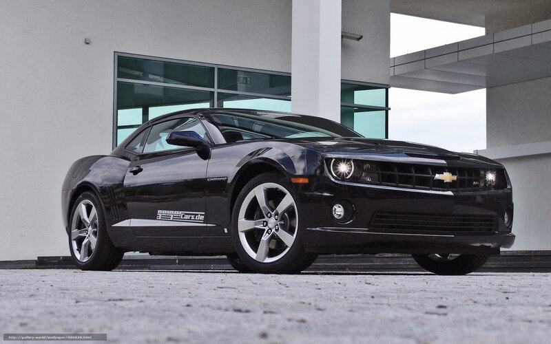 Black Chevrolet Camaro parked
