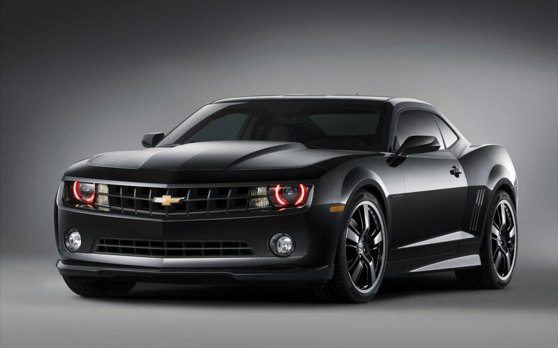 Black Chevrolet Camaro — Photograph, Gray