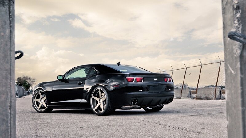 Black Chevrolet Camaro Ss — Dramatic, Afternoon, Photograph, Car, Fence