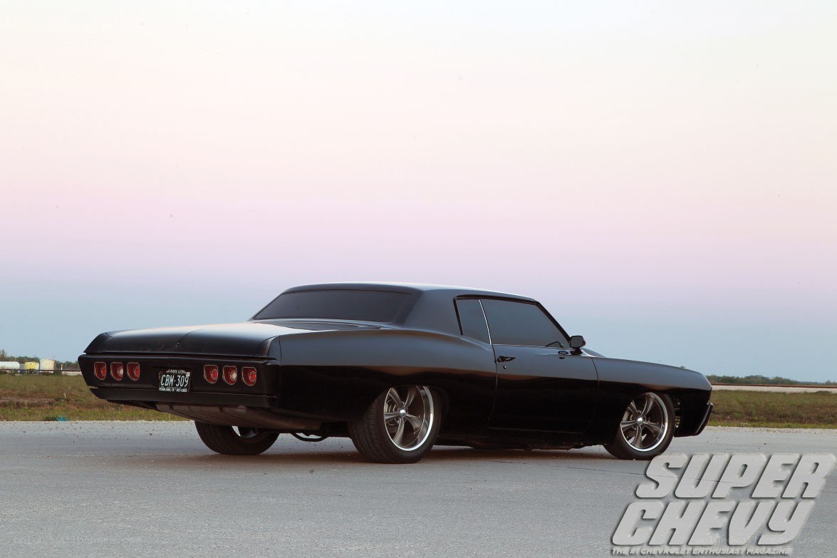 black chevrolet in sunset