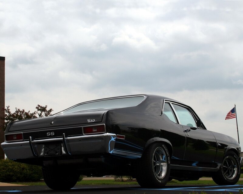 black chevrolet nova ss