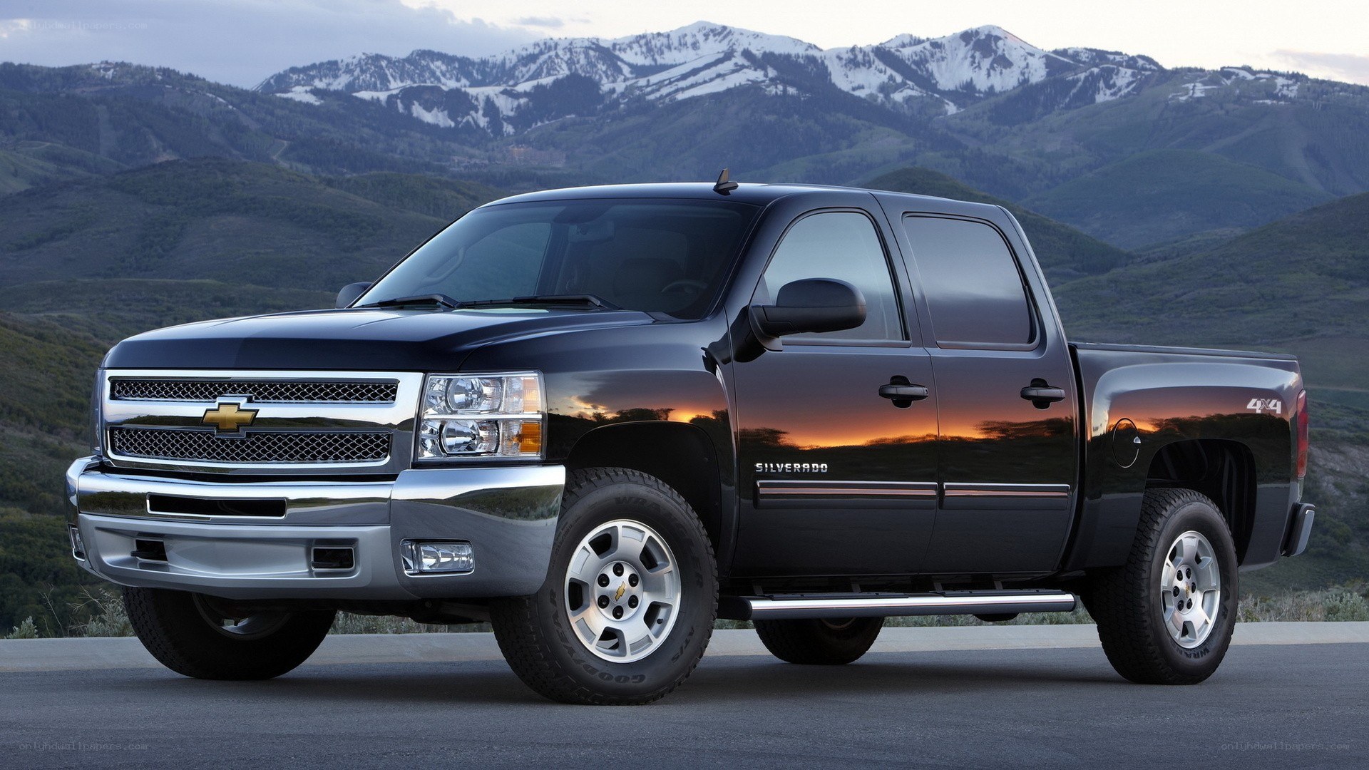 Black Chevrolet Silverado truck