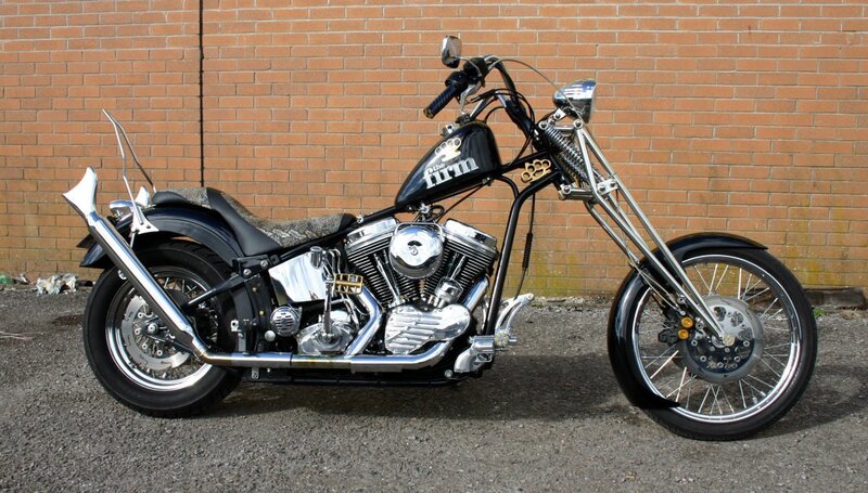 black chopper motorcycle