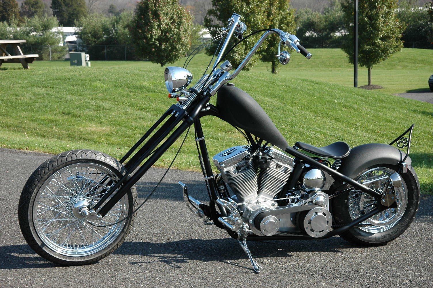 black chopper motorcycle