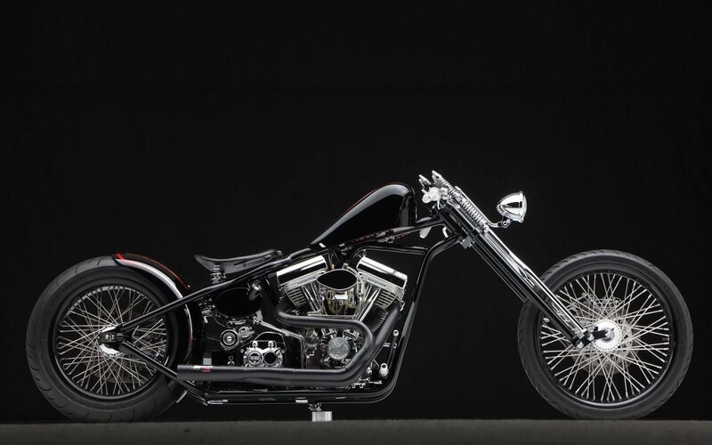 black chopper motorcycle