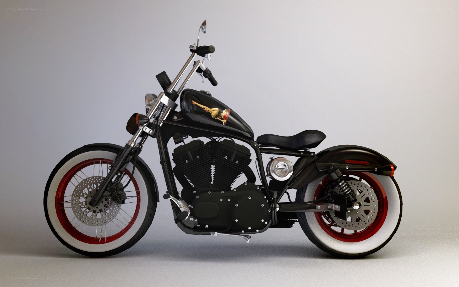 black chopper motorcycle