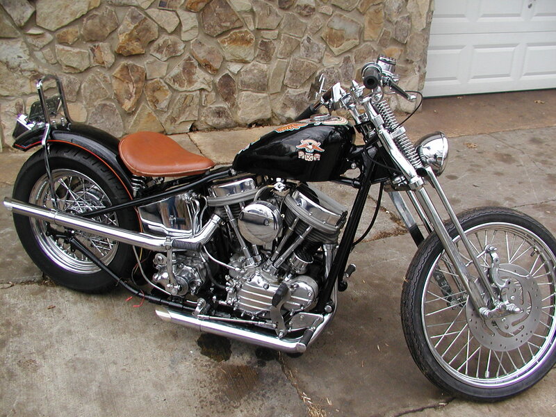 Black Chopper Motorcycle — Calm, Photograph
