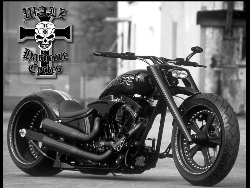 Black Chopper Motorcycle — Dark