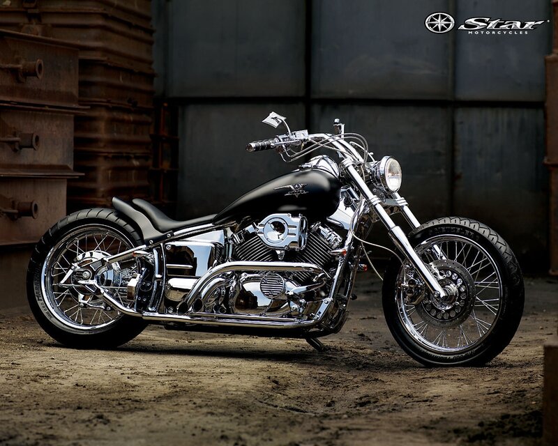 Black Chopper Motorcycle — Dramatic, Photograph, Metal Containers