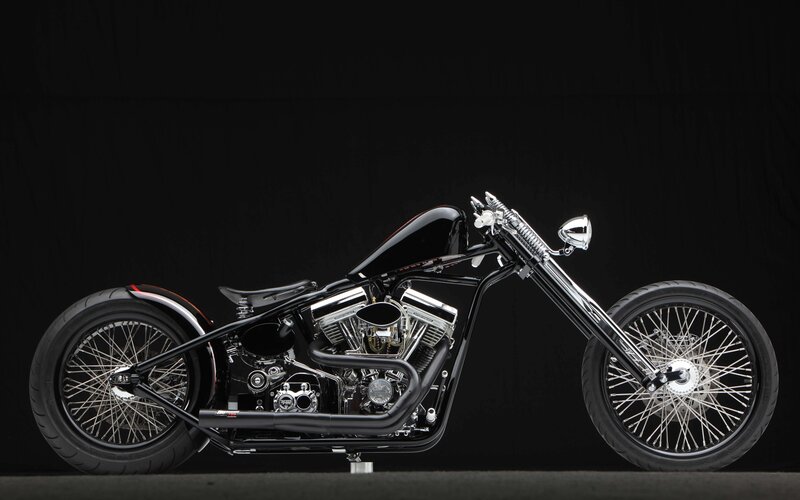 Black Chopper Motorcycle — Dramatic, Photograph, Seat