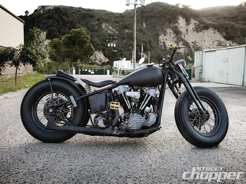 Black Chopper Motorcycle — Dramatic, Sunset, Photograph