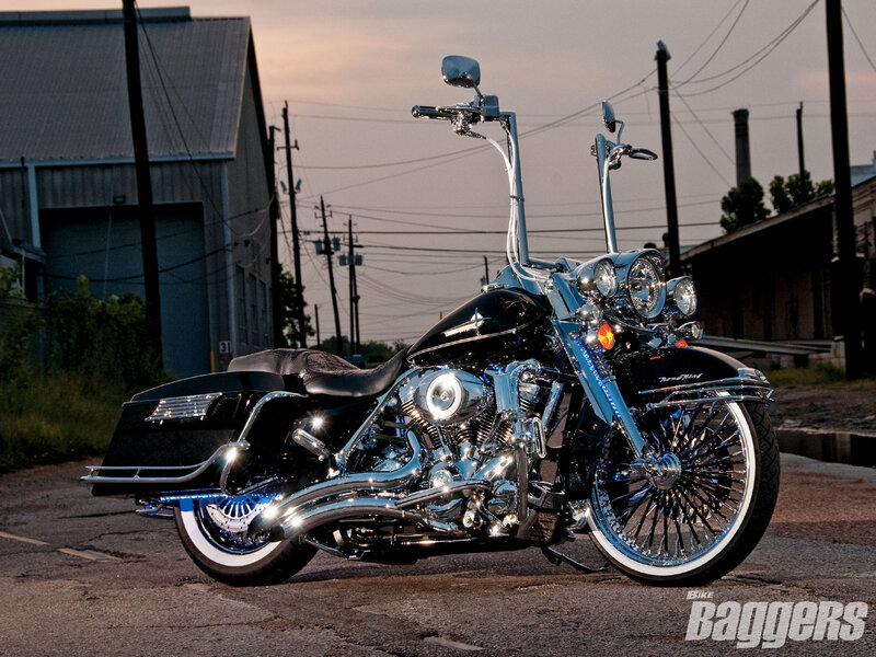 Black Chopper Motorcycle — Dramatic, Sunset