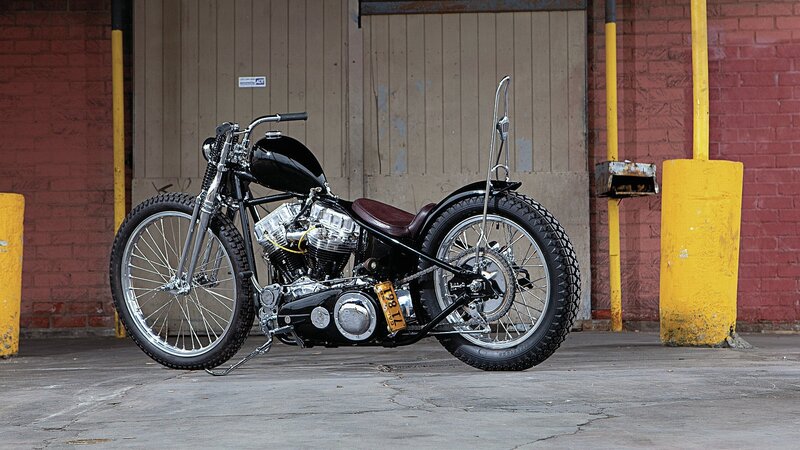 Black Chopper Motorcycle — Industrial, Afternoon, Photograph