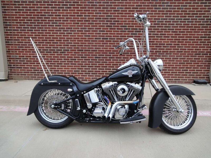 Black Chopper Motorcycle — Neutral, Afternoon, Photograph, Brick Wall