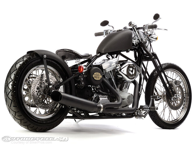 Black Chopper Motorcycle — Neutral, Photograph, Engine, Exhaust