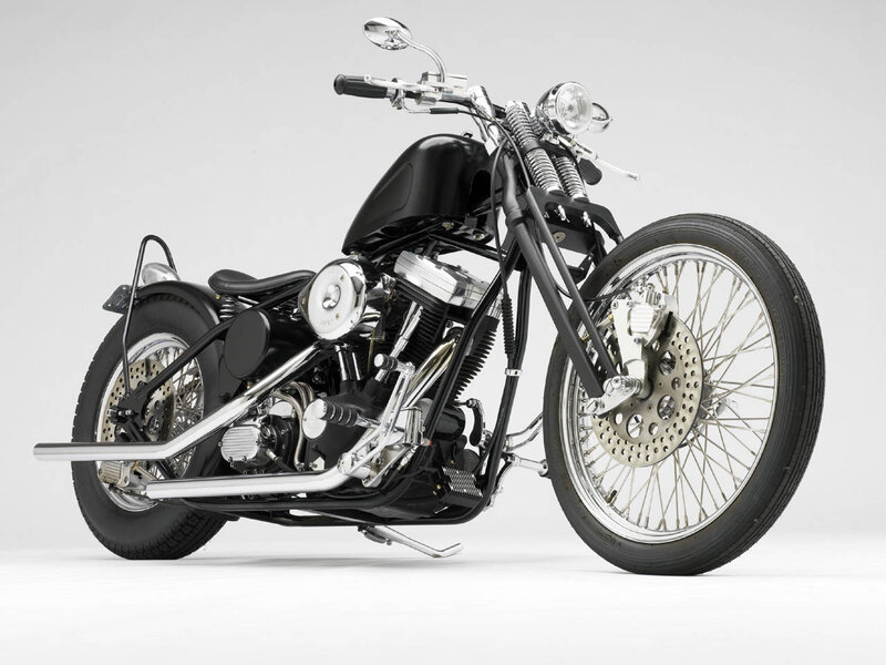 Black Chopper Motorcycle — Neutral, Photograph, Seat, Headlight