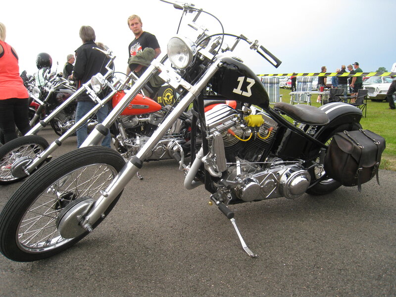Black Chopper Motorcycle — Outdoor, Afternoon